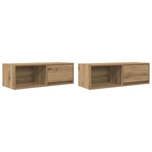 vidaXL Meuble TV 2 Pièces chêne artisanal 80x31x25 5 cm bois d'ingénierie