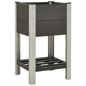vidaXL Lit surélevé de jardin avec étagère 50x50x90 cm WPC Gris