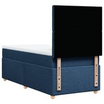 vidaXL Sommier à lattes de lit avec matelas Bleu 90x190 cm Tissu
