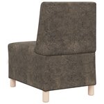 vidaXL Fauteuil avec oreiller 3 Pièces Gris foncé 55 cm Cuir suédé faux