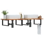 vidaXL Étagère de vasque murale acier et bois massif d'acacia