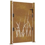 vidaXL Portail de jardin 105x155 cm acier corten conception d'herbe