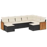 vidaXL Salon de jardin 9 Pièces avec coussins noir résine tressée