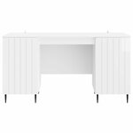 vidaXL Bureau Blanc brillant 142 5 x 50 x 75 cm Bois d'ingénierie