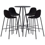 vidaXL Ensemble de bar 5 Pièces Tissu Noir