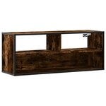 vidaXL Meuble TV chêne fumé 100x31x39 5 cm bois d'ingénierie et métal