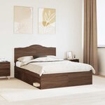 vidaXL Cadre de lit Chêne brun 140 x 200 cm Pin massif