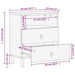 vidaXL Table de chevet 50x33x60 cm bois de manguier massif