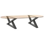 vidaXL Pieds de table basse 2 pièces Anthracite 70 x (30-31 3) cm Acier