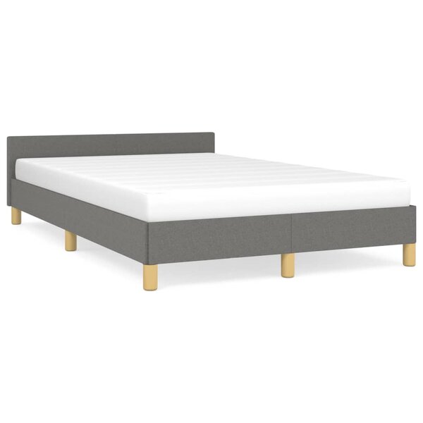 vidaXL Cadre de lit sans matelas gris foncé 120x190 cm tissu