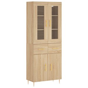 vidaXL Buffet haut Chêne sonoma 69 5x34x180 cm Bois d'ingénierie