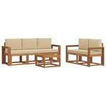 vidaXL Ensemble de canapés d'extérieur 6 pc Naturel et Beige