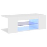 vidaXL Meuble TV avec lumières LED blanc brillant 90x39x30 cm
