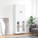 vidaXL Buffet haut Blanc 69 5x34x180 cm Bois d'ingénierie