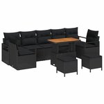 vidaXL Ensemble de canapé de jardin 10 Pièces Noir Poly rotin