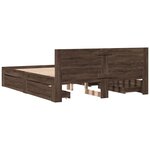 vidaXL Cadre de lit tête de lit sans matelas chêne marron 160x200 cm