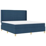 vidaXL Lit à ressorts avec bandes LED Bleu 180 x 200 cm tissu