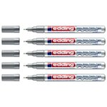 Marqueur Peinture Brillante 780 Argent Pointe Extra-Fine 0 8 mm x 5 EDDING