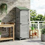 vidaXL Abri de jardin Gris 59 5 x 56 x 176 5 cm Bois d'ingénierie