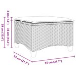 vidaXL Tabourets jardin coussins 2 Pièces noir 55x55x36 cm résine tressée