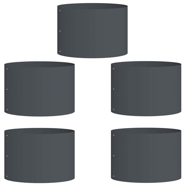 vidaXL Pots de jardin 5 Pièces Anthracite 30 x 30 x 20 cm Acier