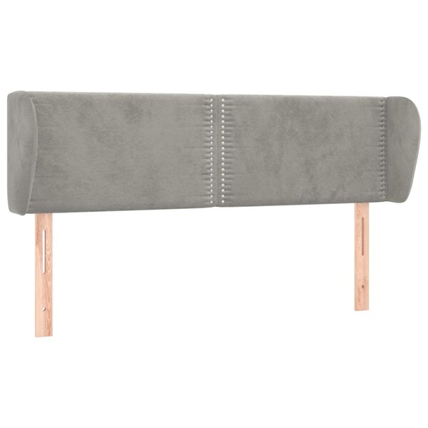 vidaXL Tête de lit avec oreilles Gris clair 147x23x78/88 cm Velours