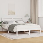 vidaXL Cadre de lit Blanc 120 x 200 cm Bois massif en pin