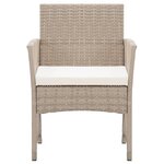 vidaXL Fauteuils de jardin avec coussins 2 Pièces Beige Résine tressée