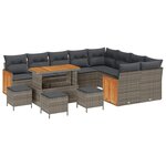 vidaXL Ensemble de canapé de jardin avec coussin 13 Pièces Gris