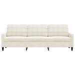 vidaXL Canapé à 3 places Crème 210 cm Velours