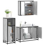 vidaXL Ensemble de meubles de salle de bain 3 Pièces Sonoma gris
