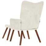 vidaXL Chaise de relaxation avec tabouret crème velours