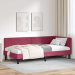 vidaXL Cadre de lit d'angle avec tête de lit Bordeaux 80 cm x 200 cm