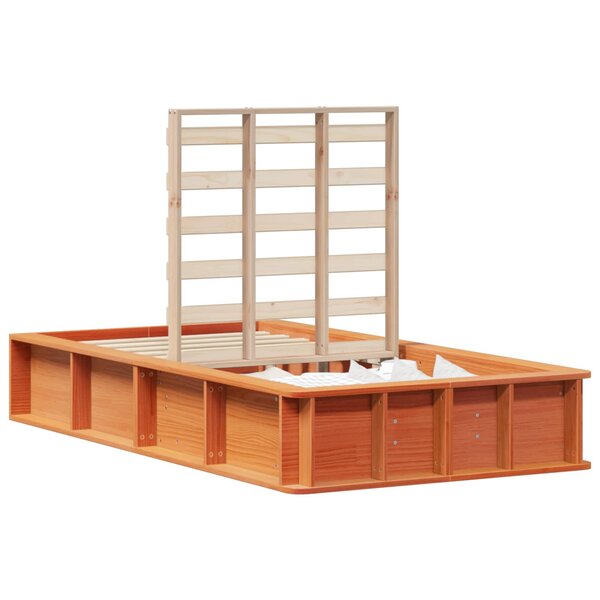 vidaXL Cadre de lit Cire marron 90 x 190 cm Bois de pin massif