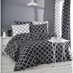 Parure de lit - housse de couette 220 x 240 + 2 taies d'oreiller 60 x 60 coton renforcé - Noir