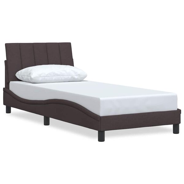 vidaXL Cadre de lit sans matelas marron foncé 80x200 cm tissu