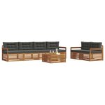vidaXL Ensemble de canapés d'extérieur 7 pc Naturel et Anthracite