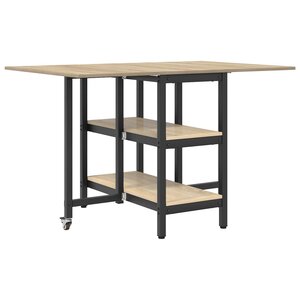vidaXL Table à dîner 122 x 80 x 76 5 cm Bois d'ingénierie Chêne Sonoma