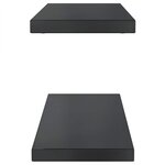 vidaXL Étagères murales 2 Pièces 75x23 5x3 cm noir acier inoxydable
