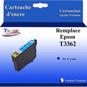 T3AZUR- Cartouche Compatible avec Epson 16XL 16 XL remplace Epson Workforce WF-2750 WF-2760 WF-2660 WF-2650 WF-2630 WF-2540 WF-2530 WF-2510 WF-2010 Cyan
