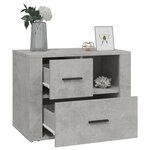 vidaXL Table de chevet Gris béton 60x36x45 cm Bois d'ingénierie