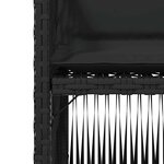 vidaXL Chaises de jardin lot de 4 avec coussins noir résine tressée