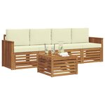 vidaXL Ensemble de canapés d'extérieur 5 pc Naturel et Crème