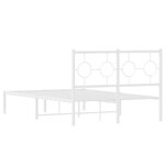 vidaXL Cadre de lit métal sans matelas et tête de lit blanc 120x200 cm