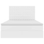 vidaXL Lit avec rangement et LED avec matelas Blanc pur 140 x 190 cm