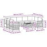 vidaXL Ensemble de canapés d'extérieur 10 pc Naturel et gris clair