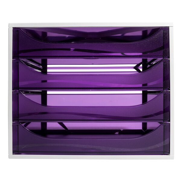 Module De Classement Ecobox Linicolor 4 Tiroirs - Violet - Exacompta
