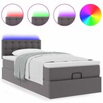 VidaXL Cadre de lit ottoman avec matelas gris 90x200 cm similicuir