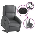 vidaXL Fauteuil inclinable Gris Similicuir