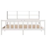 vidaXL Lit bibliothèque sans matelas blanc 200x200 cm bois pin massif
